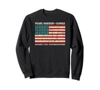 Pearl Harbor Hawaii Dec. 7, 1941 48 Star American Flag Aged Sweatshirt