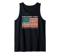 Pearl Harbor Hawaii Dec. 7, 1941 48 Star American Flag Aged Tank Top