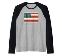 Pearl Harbor Hawaii December 7, 1941 48 Star American Flag Raglan Baseball Tee