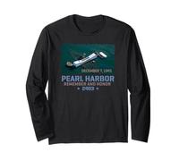 Pearl Harbor Remember and Honor USS Arizona Brush Print Long Sleeve T-Shirt