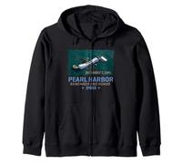 Pearl Harbor Remember and Honor USS Arizona Brush Print Zip Hoodie