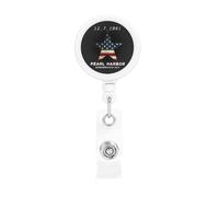 Pearl Harbor Remembrance Day Retractable Badge Holder Bulk ConvenientBadge Reels Badge Clip for NurseTeacher Student Office Staff Name Tag