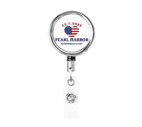 Pearl Harbor Remembrance Day Retractable Badge Holder Reel Clip Id Card Holder forNurse Student Office Worker