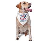 Pearl Harbor Remembrance Day Spring Dog Bandanas Boy Bulk Puppy Kerchief Adjustable Soft Triangle Bibs Accessories for Small Medium Large Dogs Cats White