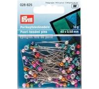 Prym Pearl Head Pins, Assorted Colours, 38mm, Pack of 40