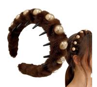 Pearl Headband for Girls - Elegant Accessory Made of Artificial , Decorative Plush Headband, Safe Comb Tooth Design, Chic Fashion Statement Ornament | For Women, Lady, Mother, Friend