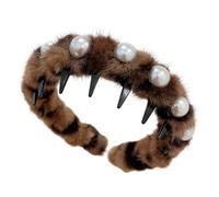 Pearl Headband for Girls - Non-slip Headband Plush Material Comfortable Accessory | Diadem Stylish Stylish Shape, Ideal for Teens, Women, Home, Daily Dress