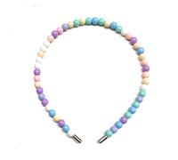 Pearl Headband - Girls Beads Beaded Alice Hair Head Band - Black Cream Pink Purple Colourful Rainbow (Colourful Rainbow)