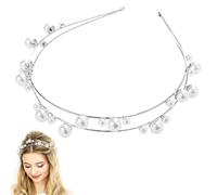 Pearl Headband Wedding Hair Accessories for Women, Double-layer Hair Pearls Bridal Hair Hoop Jewels Prom Hair Accessories Pearl Headbands for Girls Women