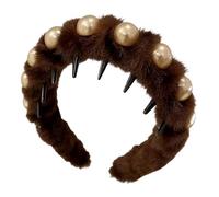 Pearl Headbands for Women | Non-Slip Plush Headwear,with Comb Teeth Non-Slip Plush Decorative Headbands,for Women, Teen Girls, Lady, Mother, Female Friend, Grandma, Teacher, Photo Props, Dating, Party