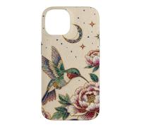 Pearl Hummingbird Celestial Moon Stars Floral Mosaic Art Case for iPhone 14