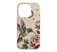 Pearl Hummingbird Celestial Moon Stars Floral Mosaic Art Case for iPhone 14 Pro