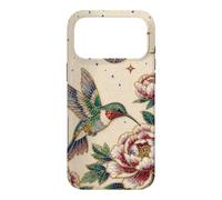 Pearl Hummingbird Celestial Moon Stars Floral Mosaic Art Case for iPhone 17 Pro Max