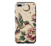 Pearl Hummingbird Celestial Moon Stars Floral Mosaic Art Case for iPhone 7 Plus/8 Plus