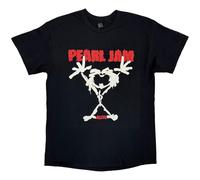 Pearl Jam Black Stickman Logo Text Back Print Cotton Crew Neck Short-Sleeved T-Shirt M