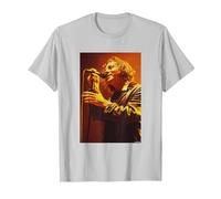 Pearl Jam Singer Eddie Vedder by Andy Willsher T-Shirt, Men, Silver Grey, Medium