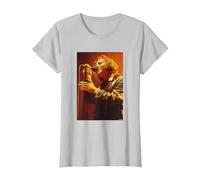 Pearl Jam Singer Eddie Vedder by Andy Willsher T-Shirt, Women, Silver Grey, X-Large