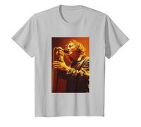 Pearl Jam Singer Eddie Vedder by Andy Willsher T-Shirt, Youth, Silver Grey, X-Small