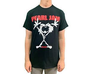 Pearl Jam T Shirt Stickman Back Print Band Logo Official Mens Black