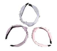 Pearl Knotted Headband 3pcs Cloth Wide Twist Hair Accessories