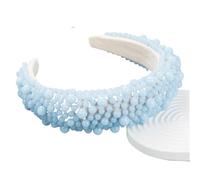 Pearl Knotted Headband Crystal Beaded Headbands For Women Bling Sparkly Wide Padded Hairband Hair Hoop Prom Party Jewelry Headwear(Headband 11)