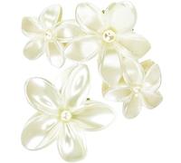 Pearl Luster Flower claw clips women girls,cute hawaii flower hair clips,artificial pearls decorative plumeria hair clips for thick hair thin hair,Large Medium 2pc wedding bride hair accessories