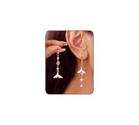 Pearl Mermaid Tail Earrings for Women Beautiful Fishtail Dangle Earrings Colorful Summer Beach Mermaid Outfits Vacation Jewelry Dainty Cute Christmas Birthday Valentines Jewelry Gifts, M, Alloy Steel