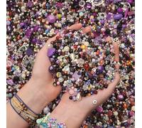 Pearl, Millefiori, Seed Beads, Crystal, Glass, Acrylic, 3/4 Pounds Loose Assorted Mixed DIY Jewelry Kit, Crafting Projects (3/4 Pound Mixed Beads)
