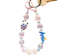 Pearl Mobile Phone Charm - Panda Mobile Phone Charm Bracelet, Pearl Wrist Strap, Anti-Theft Mobile Phone Strap for Women and Girls, Cute Wrist Strap for Keyring, Mobile Phone Key, Siehe Beschreibung