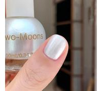 Pearl Nail Polish - White Chrome Nail Polish - Quick Dry Metallic Nail Varnish - Shimmer Long Lasting Mermaid Glitter Nail Varnish - Aurora White No Need Baking for Women Manicure DIY