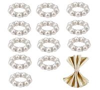 Pearl Napkin Rings, 12 Pcs Pearl Napkin Ring Holders christmas Rings Napkin Buckles Table Decor Napkin Buckles Table Decor for Dinner Wedding Banquet Party Thanksgiving Christmas, 3CM