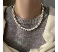 Pearl necklace jewelry set with magnetic buckle closure, crafted from natural fresh water pearls and titanium steel for refined and lasting wear (01)