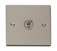 Pearl Nickel 1 Gang 2 Way 10Ax Toggle Light Switch - Se Home