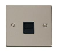 Pearl Nickel Master Telephone Single Socket SE Home Metallic Silver One Size