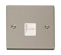 Pearl Nickel Master Telephone Single Socket SE Home Metallic Silver One Size