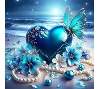 Pearl Ocean Heart 90 Piece Jigsaw Puzzles for Adults 30x30cm, adult jigsaw puzzles 90 Pieces, Challenging&Brainteasing Puzzle Family Games, Beautiful Decoration puzzle