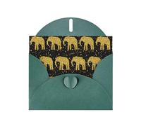 Pearl Paper Abstract Elephant Pattern Printed Greeting Card With Envelope,Blank Inside For Birthday,Christmas, All Occasions,6x4 Inch