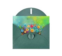 Pearl Paper Abstract Style Colorful Flowers Printed Greeting Card With Envelope,Blank Inside For Birthday,Christmas, All Occasions,6x4 Inch