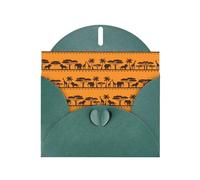 Pearl Paper African Animals Printed Greeting Card With Envelope,Blank Inside For Birthday,Christmas, All Occasions,6x4 Inch