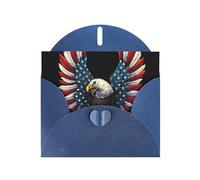 Pearl Paper American Eagle Flag Printed Greeting Card With Envelope,Blank Inside For Birthday,Christmas, All Occasions,6x4 Inch