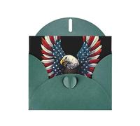 Pearl Paper American Eagle Flag Printed Greeting Card With Envelope,Blank Inside For Birthday,Christmas, All Occasions,6x4 Inch