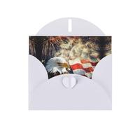 Pearl Paper American Flag Fire Eagle Printed Greeting Card With Envelope,Blank Inside For Birthday,Christmas, All Occasions,6x4 Inch