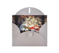 Pearl Paper American Flag Fire Eagle Printed Greeting Card With Envelope,Blank Inside For Birthday,Christmas, All Occasions,6x4 Inch