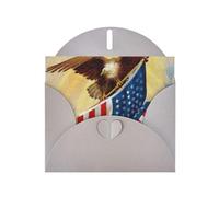 Pearl Paper American Usa Flag Eagle Art Printed Greeting Card With Envelope,Blank Inside For Birthday,Christmas, All Occasions,6x4 Inch