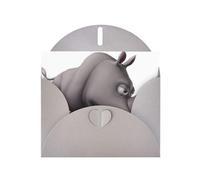 Pearl Paper Angry Rhino Printed Greeting Card With Envelope,Blank Inside For Birthday,Christmas, All Occasions,6x4 Inch