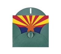 Pearl Paper Arizona Flag Printed Greeting Card With Envelope,Blank Inside For Birthday,Christmas, All Occasions,6x4 Inch
