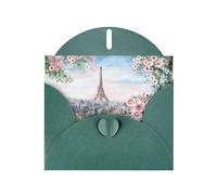 Pearl Paper Beautiful Eiffel Tower Paris Printed Greeting Card With Envelope,Blank Inside For Birthday,Christmas, All Occasions,6x4 Inch
