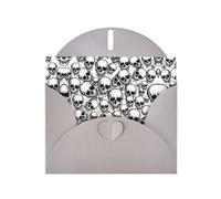 Pearl Paper Black And White Skulls Pattern Printed Greeting Card With Envelope,Blank Inside For Birthday,Christmas, All Occasions,6x4 Inch