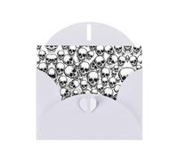 Pearl Paper Black And White Skulls Pattern Printed Greeting Card With Envelope,Blank Inside For Birthday,Christmas, All Occasions,6x4 Inch