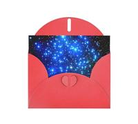 Pearl Paper Blue Shining Stars Printed Greeting Card With Envelope,Blank Inside For Birthday,Christmas, All Occasions,6x4 Inch